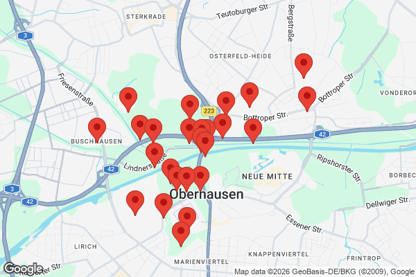 Karte mit Entrümpelungen undefined