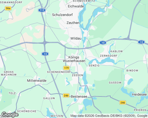 Karte von Königs Wusterhausen mit unseren Einsatzgebieten