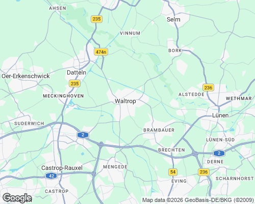 Karte von Waltrop mit unseren Einsatzgebieten