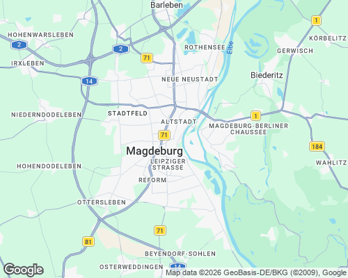 Karte von Magdeburg mit unseren Einsatzgebieten