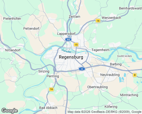 Karte von Regensburg mit unseren Einsatzgebieten