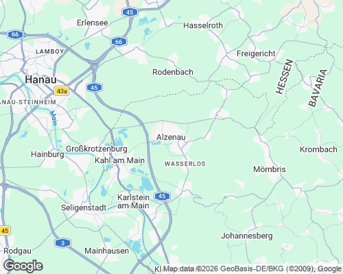 Karte von Alzenau mit unseren Einsatzgebieten
