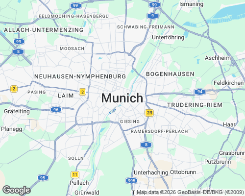 Karte von München mit unseren Einsatzgebieten