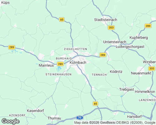 Karte von Kulmbach mit unseren Einsatzgebieten