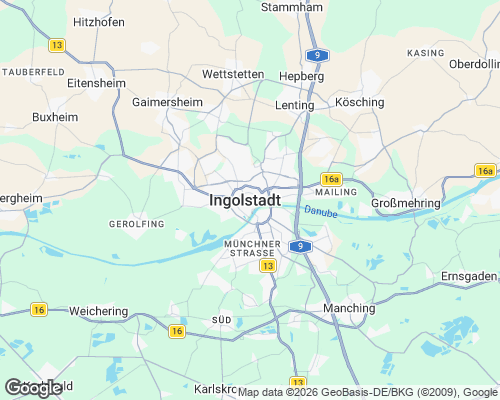 Karte von Ingolstadt mit unseren Einsatzgebieten