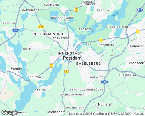 Karte von Potsdam mit unseren Einsatzgebieten
