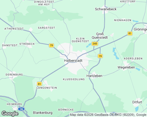 Karte von Halberstadt mit unseren Einsatzgebieten