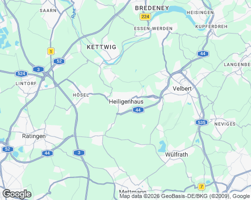 Karte von Heiligenhaus mit unseren Einsatzgebieten