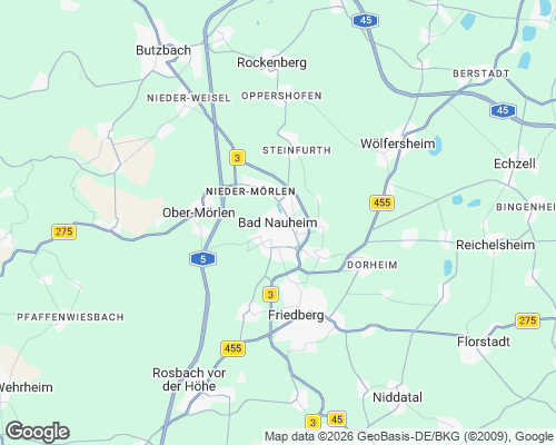Karte von Bad Nauheim mit unseren Einsatzgebieten
